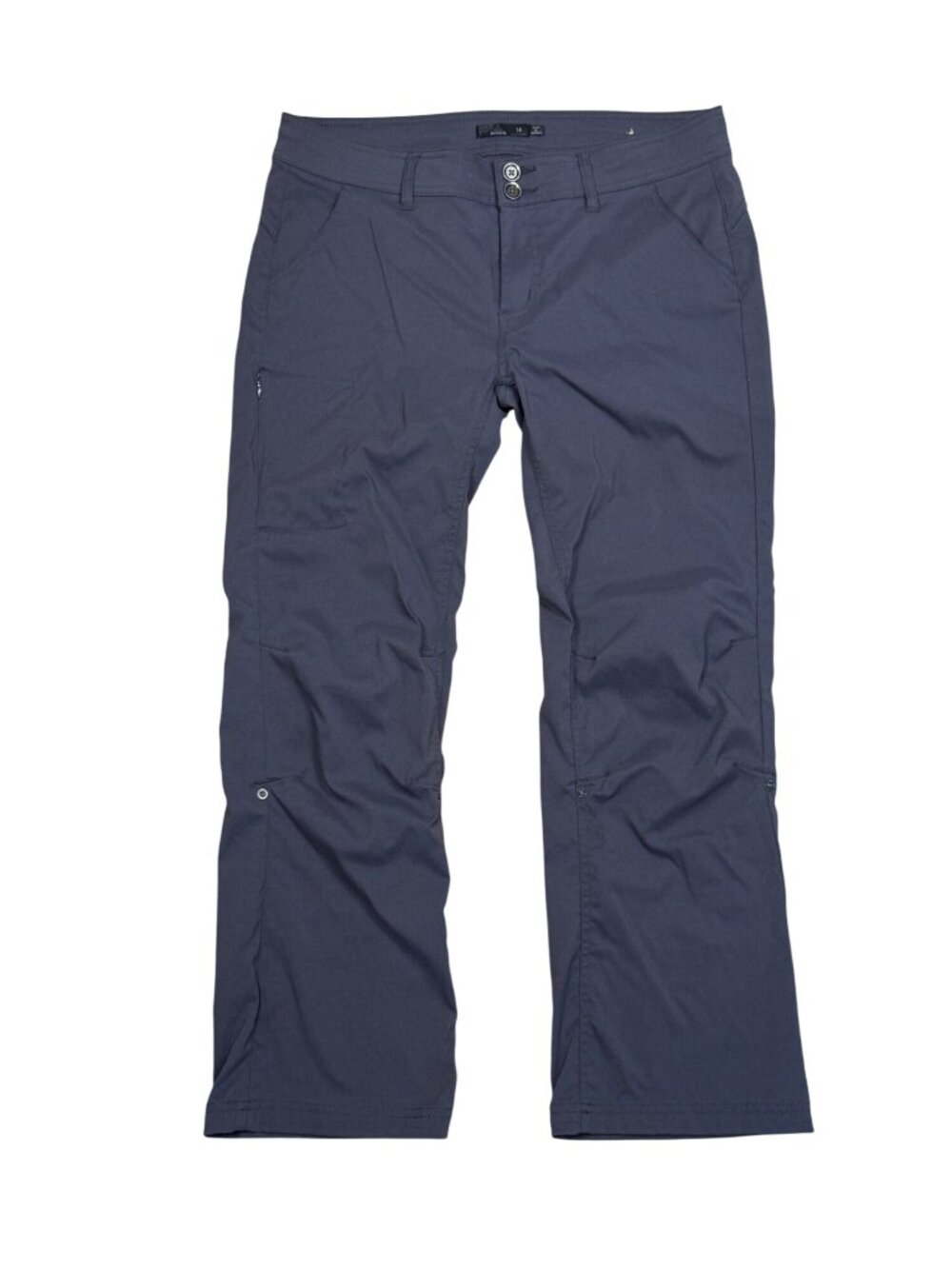 prAna Womens Convertible Roll-Up Outdoor Hiking Pants Dark Gray Nylon Stretch Si